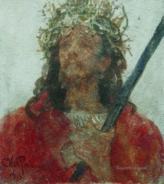 jesús Painting - Jesús en una corona de espinas 1913 Ilya Repin